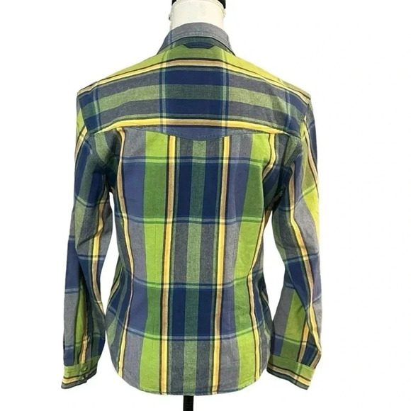 Roper size S button up tightly woven midweight cotton plaid EUC - Picture 3 of 10